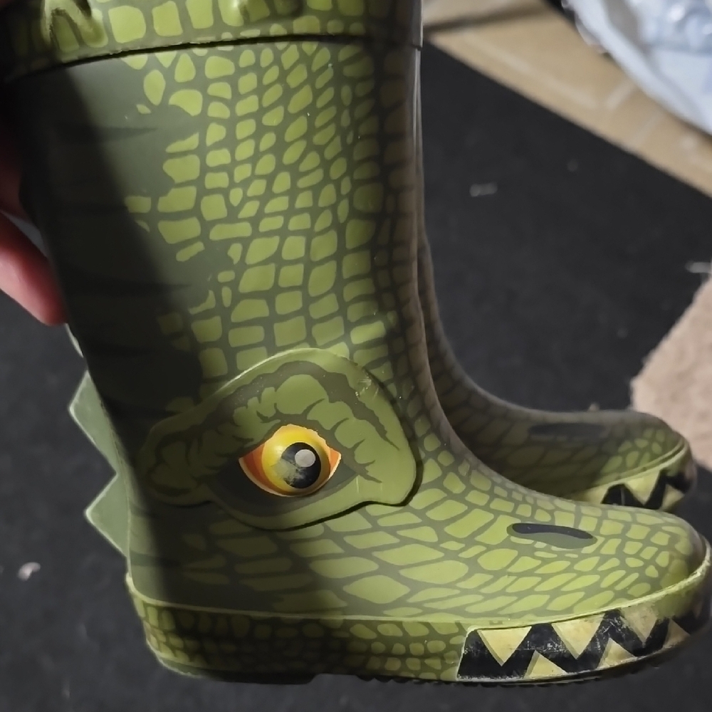 Kids' Green Crocodile Rain Boots